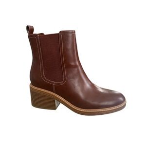 Marc Fisher Brown Chelsea Ankle Boots Women’s 9.5 Block Heel Booties